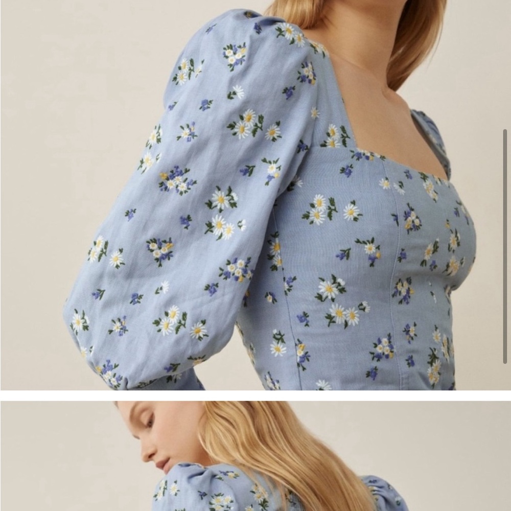 REFORMATION - Stilston Top, in Mineral Daisy, only worn one time.